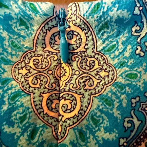 Talbots RETRO PAISLEY FIT-AND-FLARE DRESS Women's Sz 8p 18" PTP MIDI - Picture 5 of 8